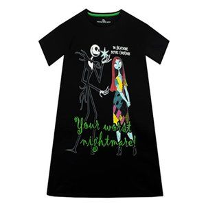 Disney Girls' Nightdress The Nightmare Before Christmas in Black Size 10 NWT